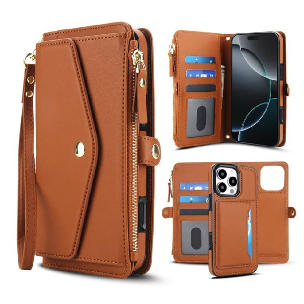 Rfid Blocking Pu Leather Wallet Case For Iphone 16 Pro With 941196012647