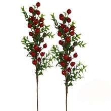 Artificial Pomegranate Branches for Parties, Weddings & Home Decor – Realistic Plastic Berries with Leaves, Compatible with Floral Arrangements