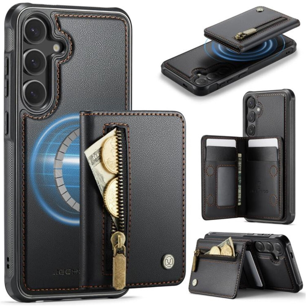 Samsung Galaxy S25 Fe 5G Case Compatible With Magsafe Â 2-In-1 Pu Leather Wallet, Rfid Blocking, Ring Holder, Kickstand & Wrist Strap 9558633046564