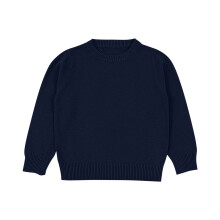 Baby Toddler Boys Sweater Girls Knit Pullover Sweatshirt Kids Long Sleeve Crew Neck Solid Casual Tops Navy 18-24 Months