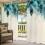 Cortinas externas degradê com efeito pena verde, 137 x 274 cm (54 x 108 polegadas), estampa degradê de penas. 5