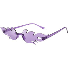 Fashion Fire Flame Sunglasses for Women Men Goth Rimless Sun Glasses Trendy Eyewear Halloween Party Glasses