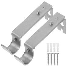 ULTNICE Curtain Rod Bracket Curtain Rod Bracket Silver 2Pcs Iron Square Homeowners