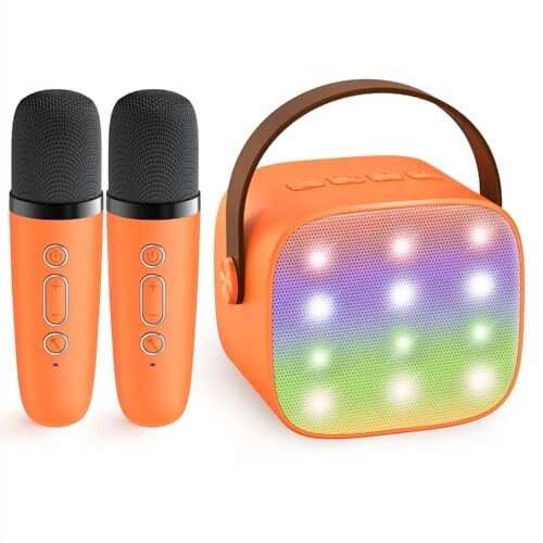 Mini Karaoke Machine Portable Bluetooth Speaker with 2