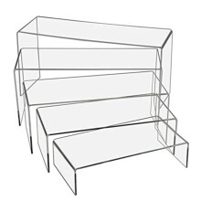 5Pieces Acrylic Perfumes Stand Tiered Risers Shelf Rack for Home Retail and Office Desktop Figures Display Organizers