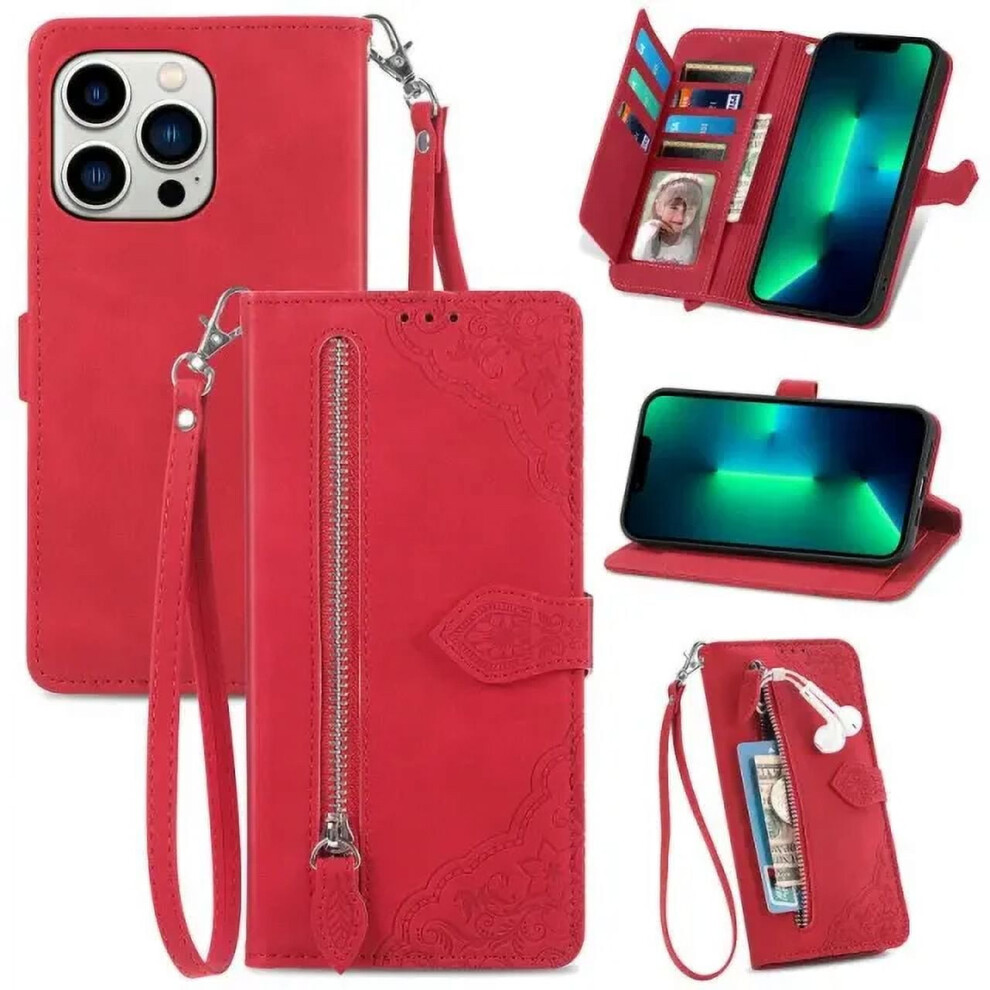 Magnetic Leather Wallet Case For Iphone 12 Mini With Zipper 941196016256