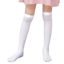 Girls Knee High Socks Kids School Uniform Sheer Stockings Dress Long Socks White 3-12 Years