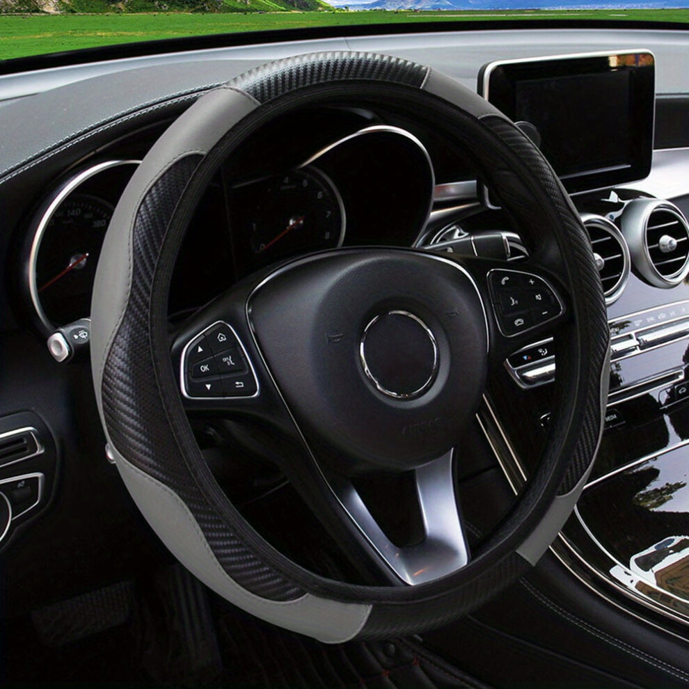 Carbon Fiber Steering Wheel Cover Non-Slip 37-38 Cm 941196012456