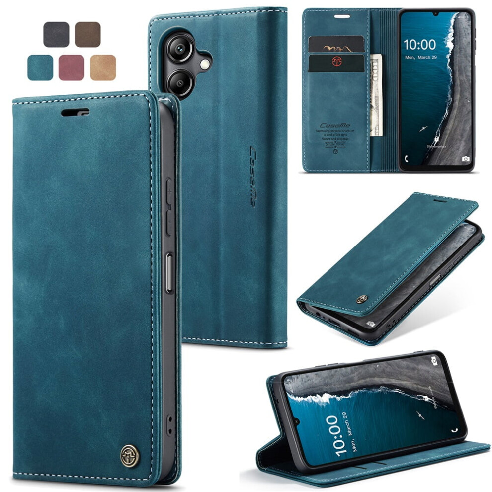 Caseme Leather Flip Wallet Case For Compatible With Samsung Galaxy A06âMagnetic, Card Holder, Kickstand, Shockproof, Blue 9193271836537