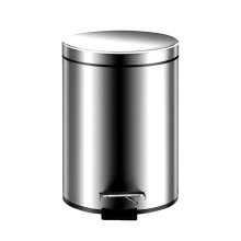 Cubo de basura de acero inoxidable de 3 litros con accionamiento por pedal y tapa blanda, con cierre hermético para evitar olores, para baño/cocina