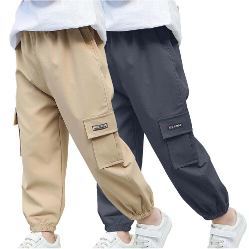 2 τεμάχια παντελόνια jogger για αγόρια, γρήγορο στέγνωμα, παντελόνια πεζοπορίας,