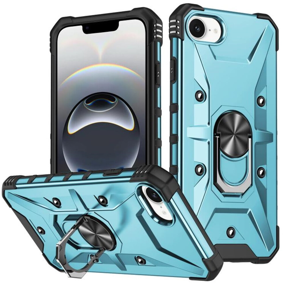 Military Grade Shockproof Magnetic Stand Case For Iphone 16E Â Light Blue 9193271840329