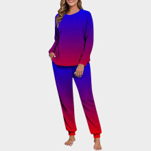 Women's Fleece Set Raglan Sleeves Long Sleeve Round Neck Cuffed Ankles Casual and Cozy Loungewear