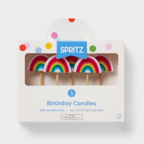 5ct Rainbow Shaped Candles - Spritz 2
