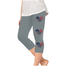Capri-Leggings für Mädchen mit Unabhängigkeitstag-Print, hoher Bund, Sportleggings für Kinder, Leggings für Sport, Training, Tanz, kurze Hose,