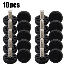 RAINB Adjustable Height Foot, Plastic Base, 10 Pack Screw In