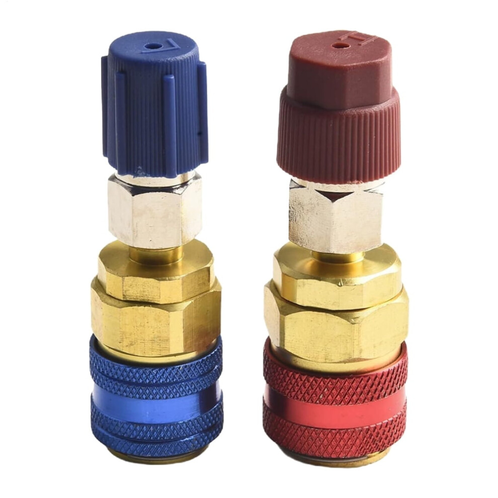 Air Conditioning Quick Coupler High Low Pressure Coupler Fitting Refrigerant Tank Adapter Kit For Refrigeration Air Conditioning Vehicle Upgrade 9418476699924