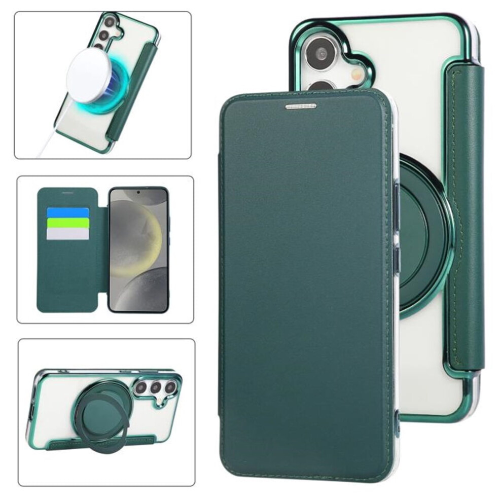 Compatible With Samsung Galaxy S25+/S24+ 5G: Ultra-Thin Rfid-Blocking Pu Leather Wallet Cover With Magsafe, Flip Card Holder & Rotating Magnetic 9152228534131