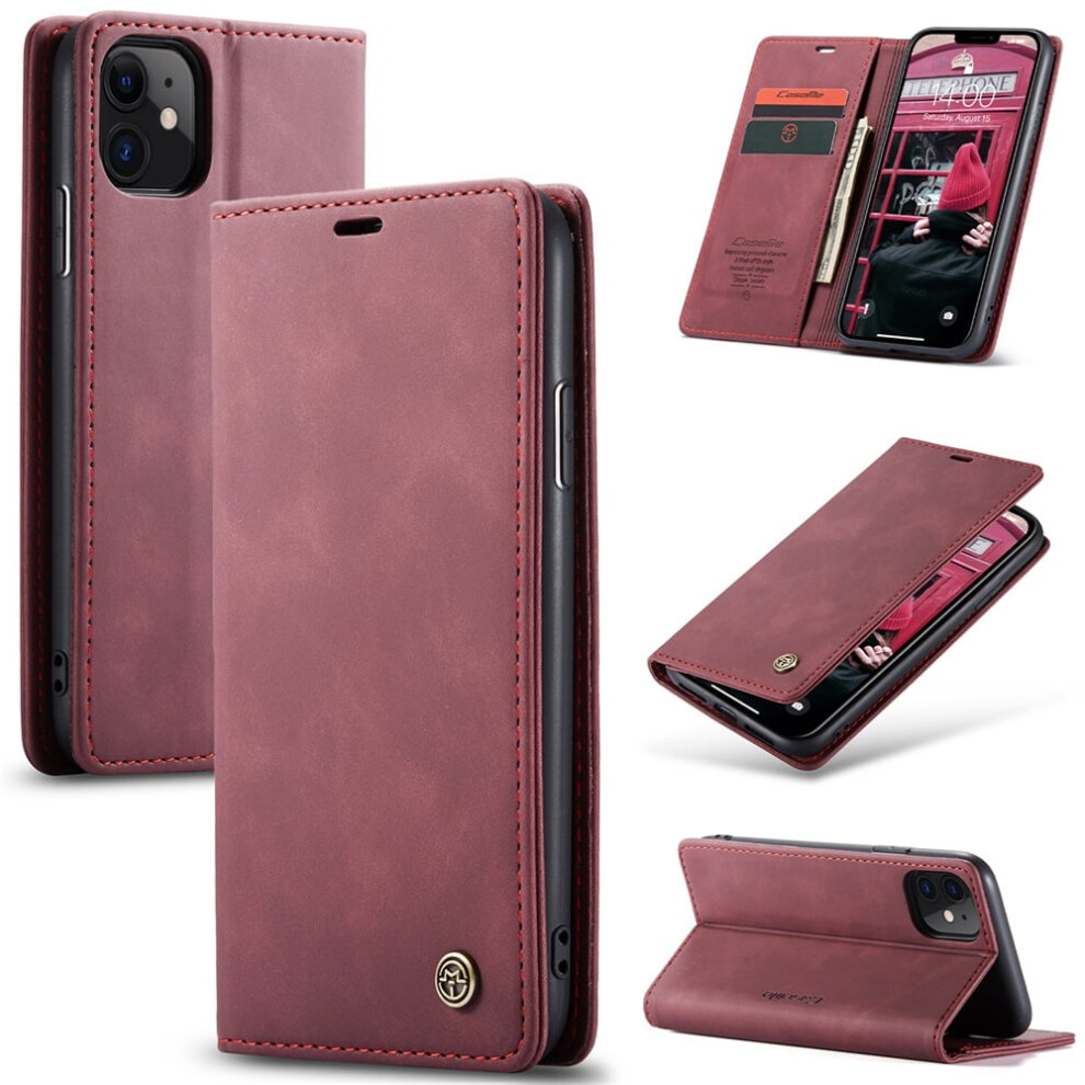 Caseme Leather Flip Wallet Case For Iphone 11 Â Wine Red 9165521154524