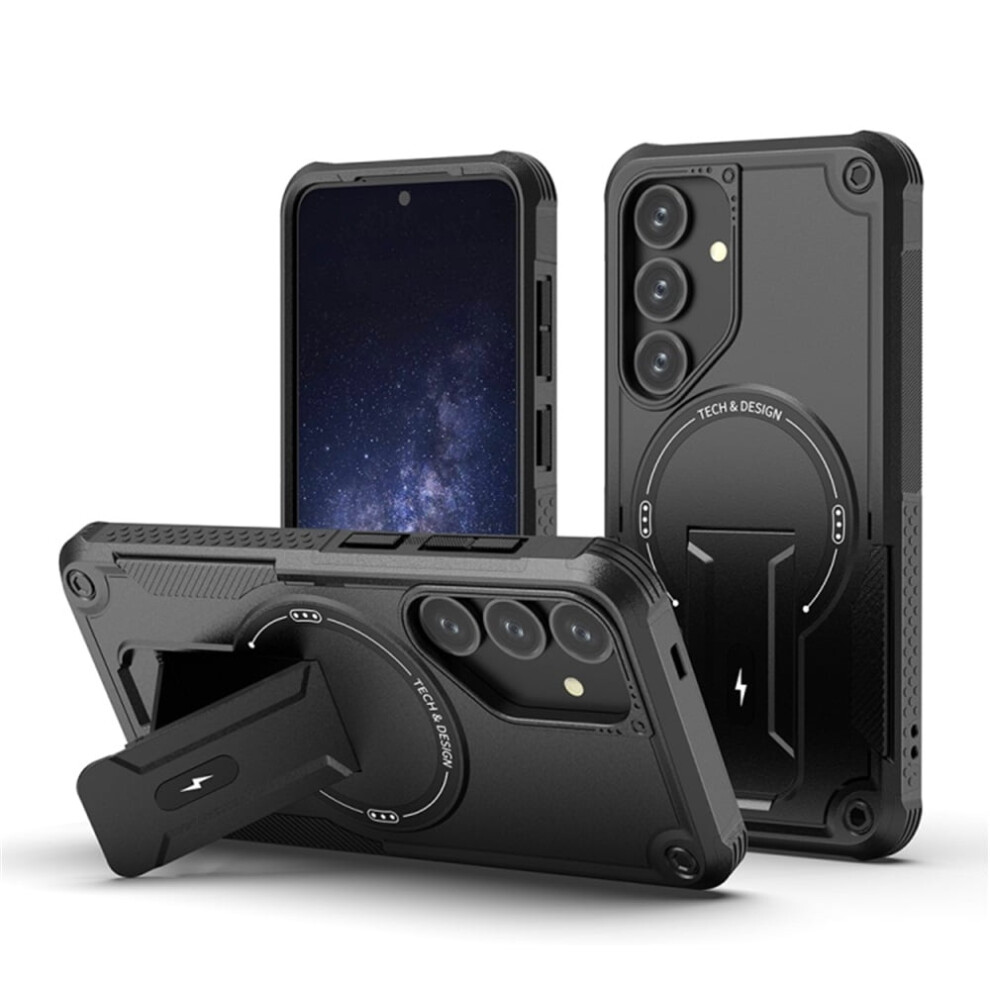 Samsung Galaxy S25+ 5G Case Â Magsafe Compatible, Military-Grade Shockproof Tpu With Built-In Stand, Black 9152228534629