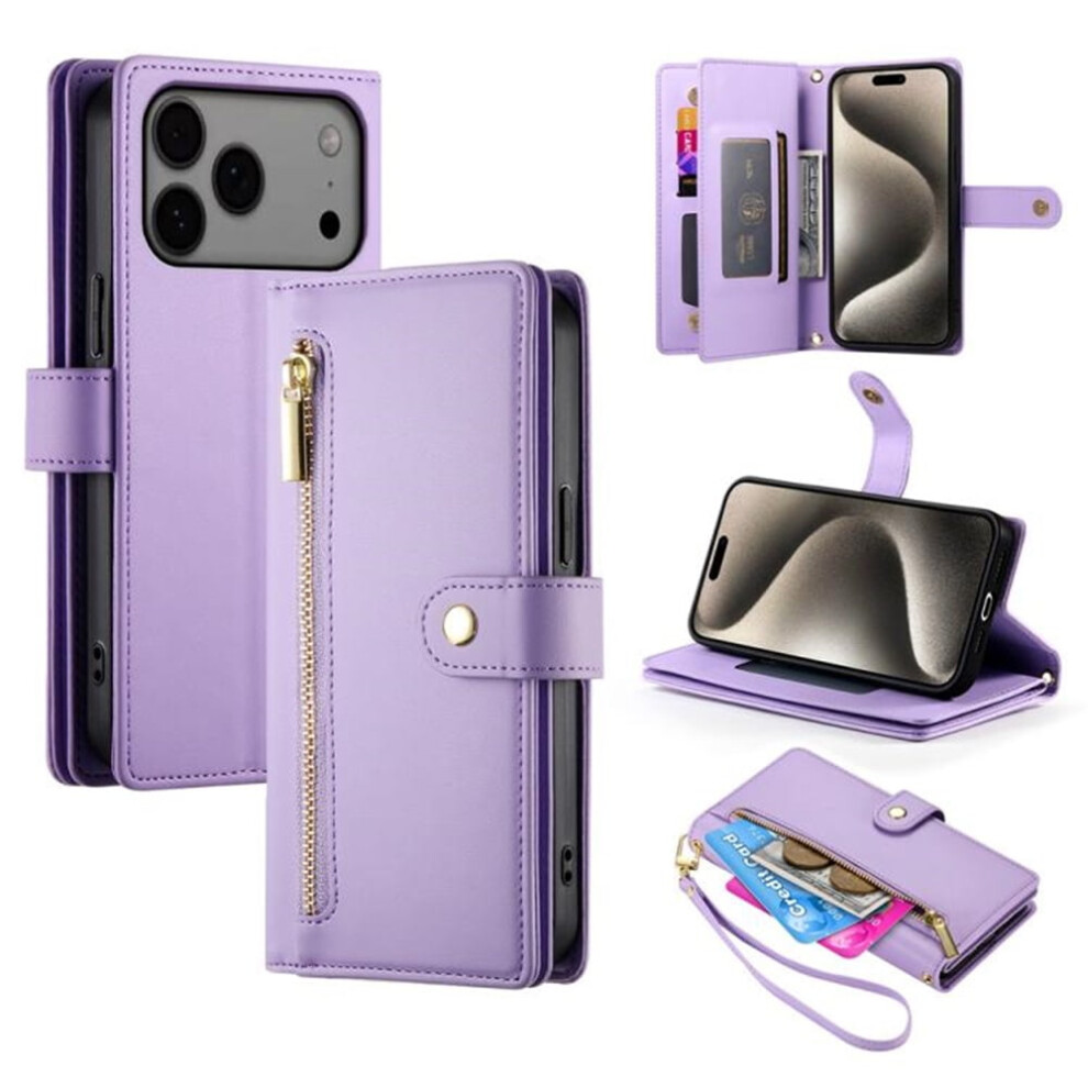 Leather Wallet Case For Iphone 17 Pro Max With Purple 9165521154906