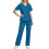 asdoklhq Plus Size Scrubs Γυναικείο Φόρμα Νοσοκόμας με Κοντομάνικο, Μονόχρωμο, Τσέπη και V-Neck, 1
