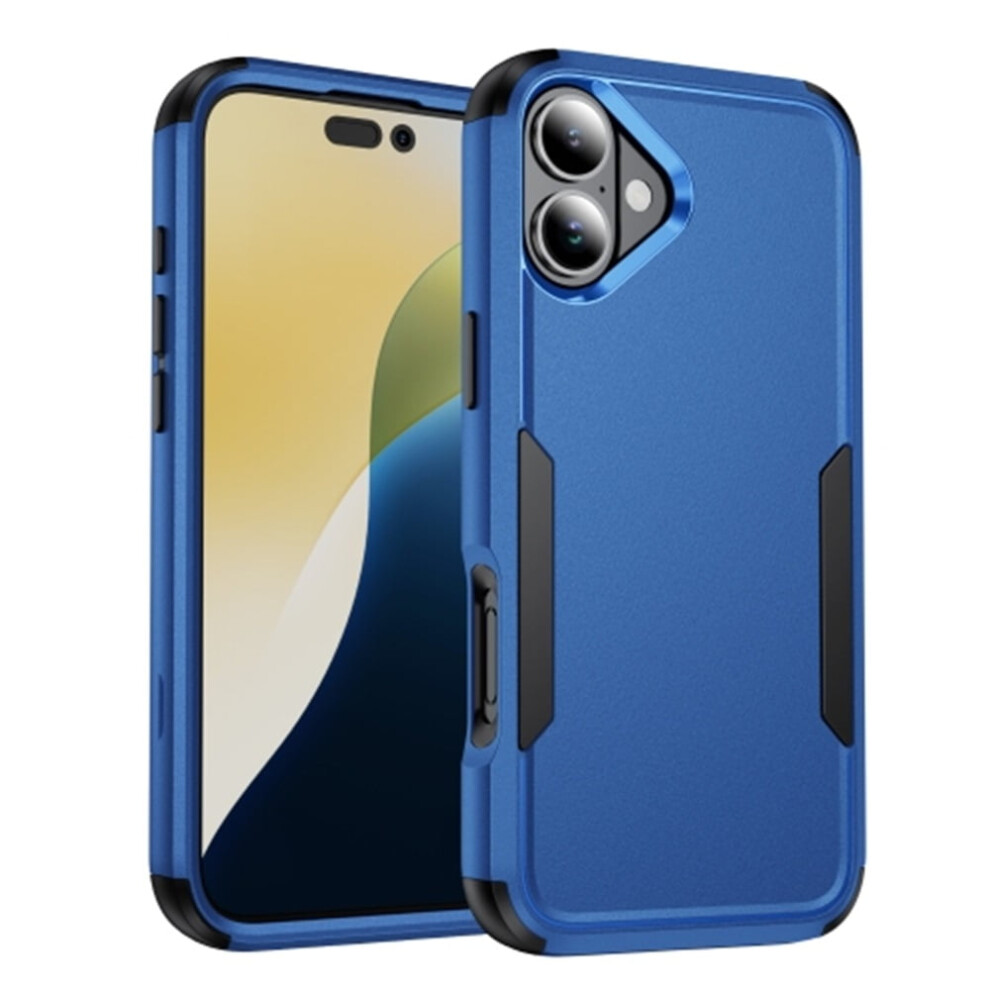 Heavy Duty 3-Layer Shockproof Bumper Case For Iphone 16 (6.1-Inch), Dropproof Rubber Armor, + — Compatible With Iphone 16 Blue/Black 9152228535893