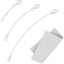 Prolunghe per moschettone in argento sterling, 3 pezzi, 1,2 2,2 3,2