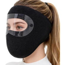 Winter windproof face mask with detachable goggles and