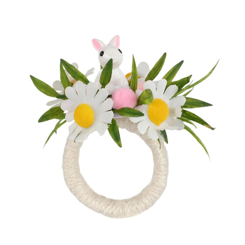 Ensemble de ronds de serviette lapin de Pâques 1