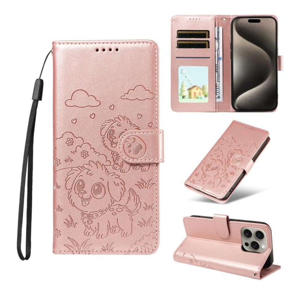 Leather Iphone 15 Pro Case With Rfid Wallet, Magnetic Clasp, Lanyard & Flip Stand Â Compatible With Iphone 15 Pro Pink 9152228535237