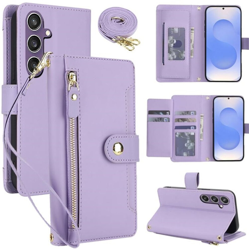 Samsung Galaxy S24 Fe 5G Wallet Case 6.7 Inch Purple 9165521155996