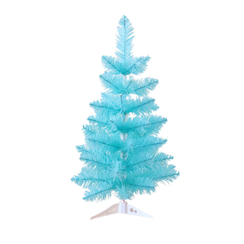 Blue Mini Tabletop Christmas Tree with Lights and Ornaments