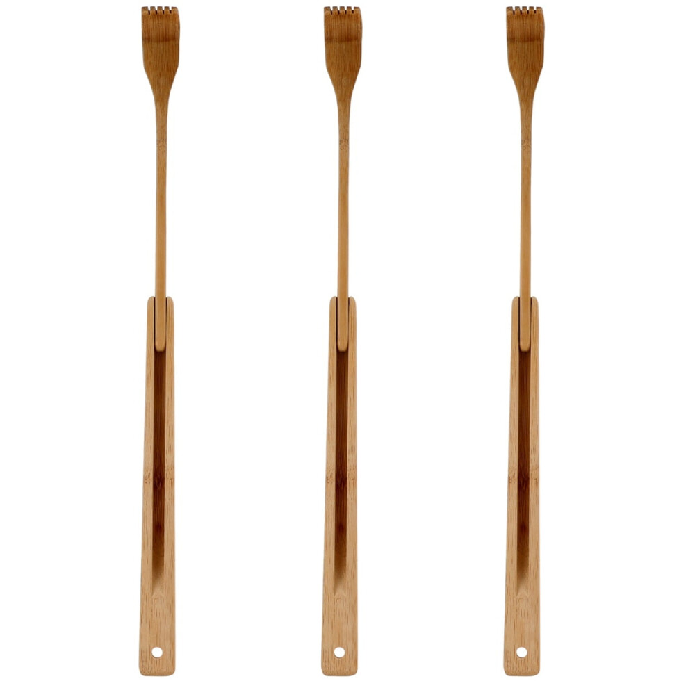 3pcs Folding Back Scratcher Self Massager Bamboo Massage Tool for Itching Relief