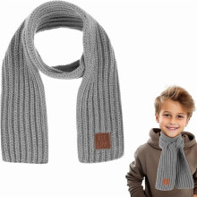 Cachecol infantil de inverno em tricô, macio e quente para o pescoço, para meninos e meninas.