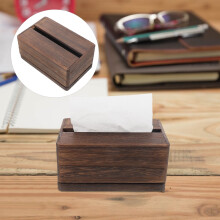 Boîte à mouchoirs rectangulaire en bois brun foncé (1 pièce)