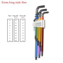 9-Pc L-Shaped Hex Key Set with Ball End, Extra-Long Black Wrenches for DIY, Mechanics & Home Repair – Compatible with Standard Sizes