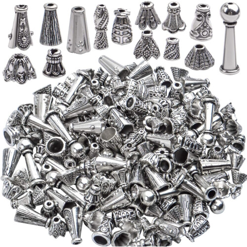 Antique Silver Cone Bead Caps 100g (130–190 pcs) 1