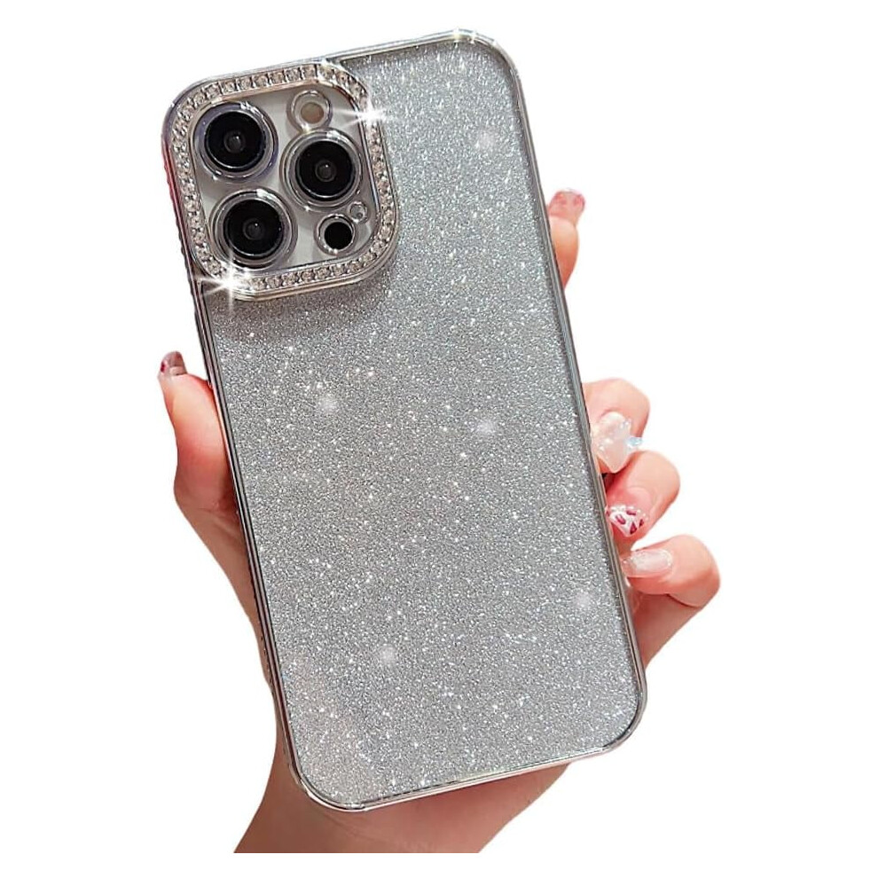 Iphone 15 Pro Max Crystal Rhinestone Case Silver 9087558882570