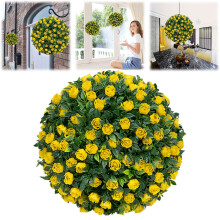 Artificial Flower Ball 20cm Artificial Flower Ball – Decorative Faux Rose Topiary for Indoor and Outdoor Floral Decor Topiary Flower Ball