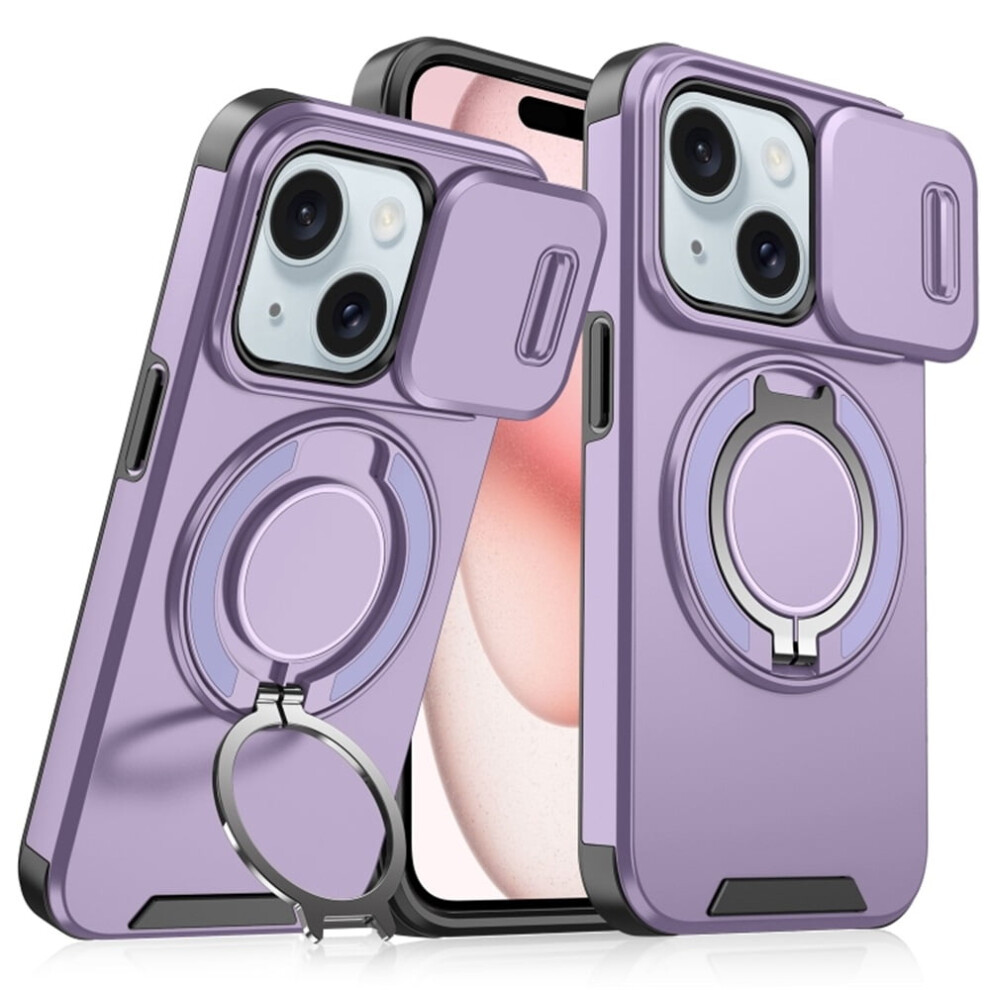 Iphone 15 Plus Shockproof Case With Slide Camera Purple 9087558881184
