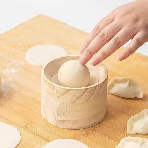 Wooden Dumpling Maker Empanada Bao Bun Mold Dough Presser Tool 1