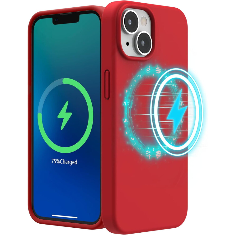 Case For Compatible With Iphone 13 Mini Case Compatible With Magsafe (5.4 Inch 2021 Release), Liquid Silicone Phone Case With Microfiber Lining (Red) Red 9130661935043