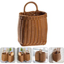 Plastic Woven Wall Hanging Storage Basket, Stylish Home Organizer for Living Room, Kitchen, or Bedroom, Multi-Purpose Storage Solution