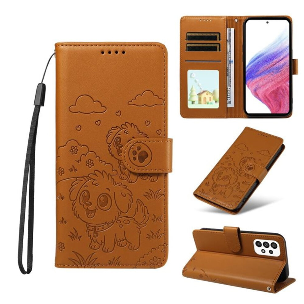 Leather Flip Case For Samsung Galaxy A53 5G: Rfid Wallet, Magnetic Clasp, Lanyard & Stand Â Brown 9170372143580