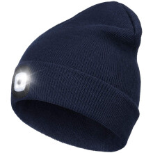 Beanie with Light for Kids, USB Rechargeable Hands Free LED Headlamp Cap Winter Knitted Night Lighted Hat