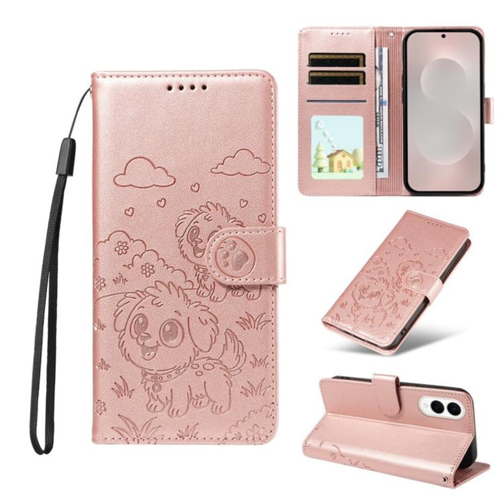 Leather Flip Case For Samsung Galaxy S25 Edge 5G Â Rfid Wallet, Magnetic Clasp, Lanyard & Stand Pink 9170372143511
