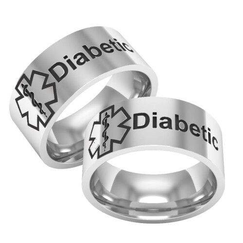 Diabetes medicinsk alarmring i rustfrit stål