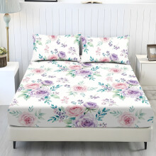 Twin XL Sheet Set Polyester-Spandex 3 pcs Pink Lilac Rose