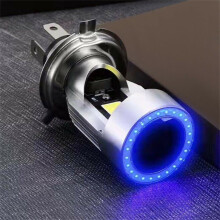 H4 HB2 9003 2600LM Motorcycle LED Headlight Kit Hi/Lo Bulb With Blue Halo Rings